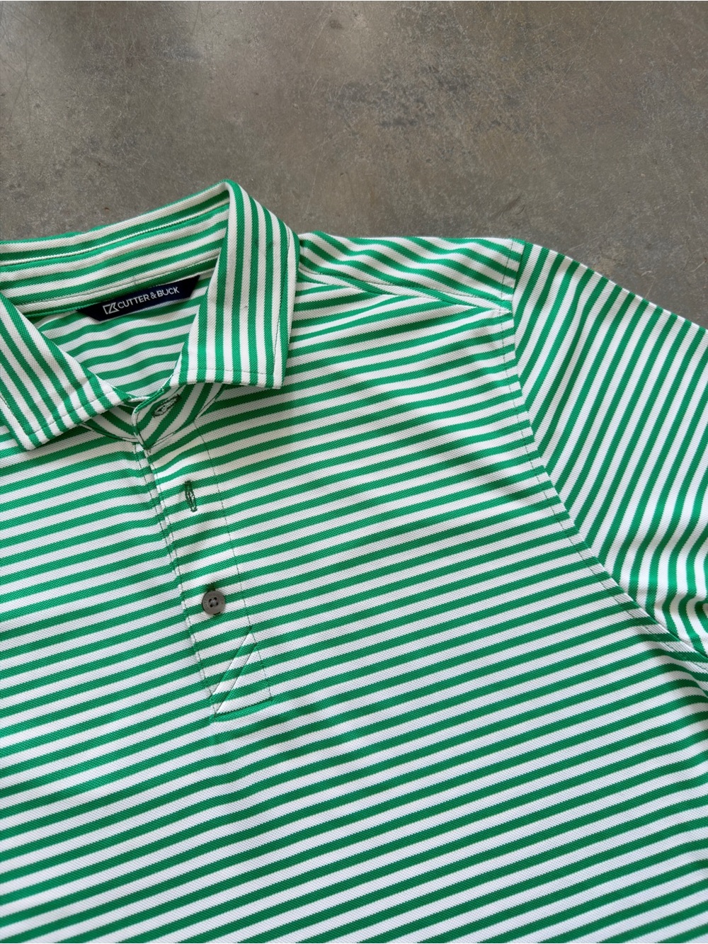 Cutter & Buck Women’s Green White Striped Golf Polo Size Small